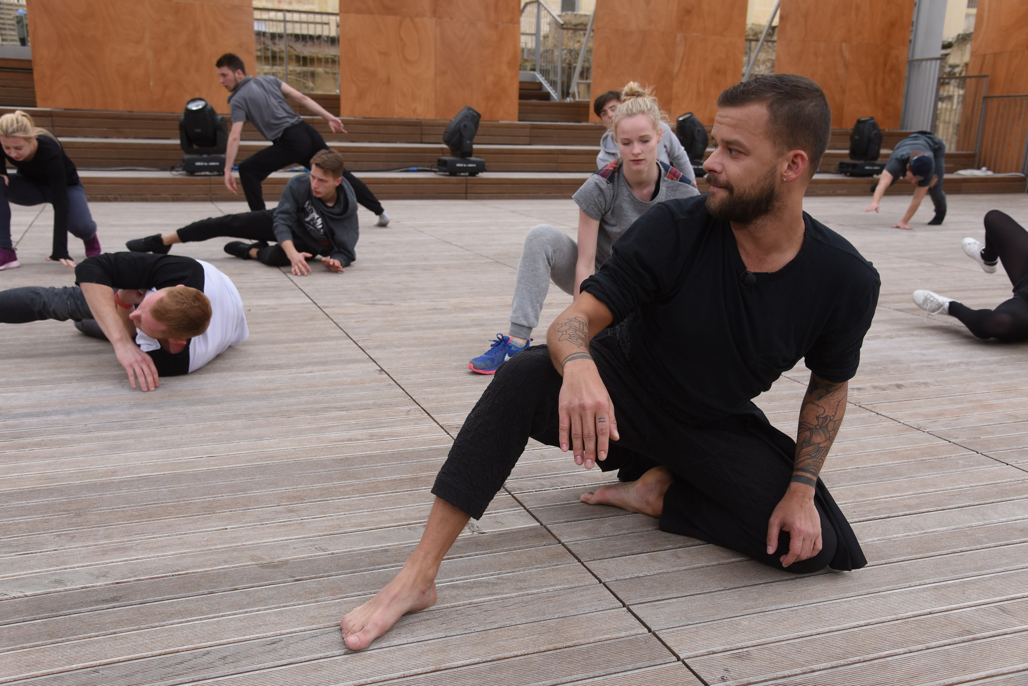 Michał Piróg przygotowujący choreografię